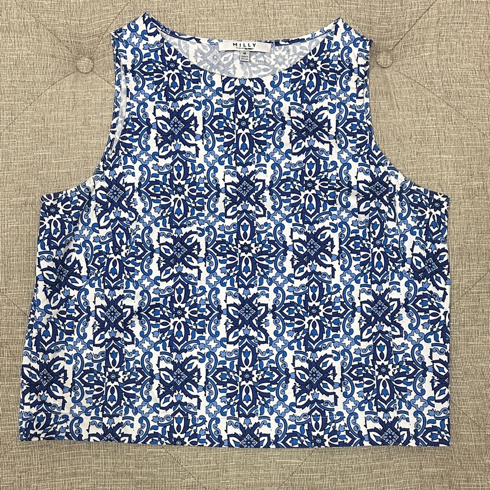 Milly Intricate Blue and White Blouse